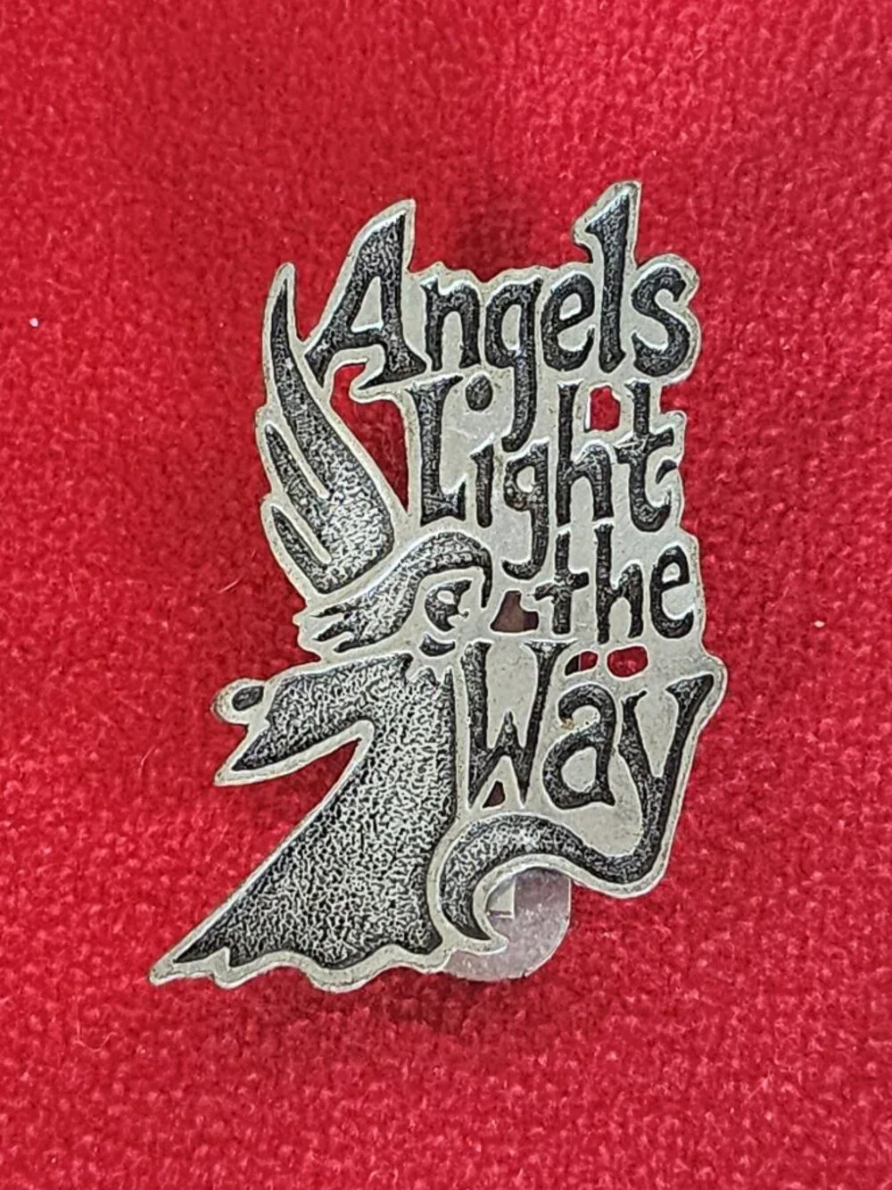 Camco Vintage Silver Tone Angels Light the Way Guardian Angel Visor Money Clip